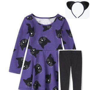 The Children's Place Toddler Girl Kitty Cat Dress Leggings 2T 3T 4T NEW